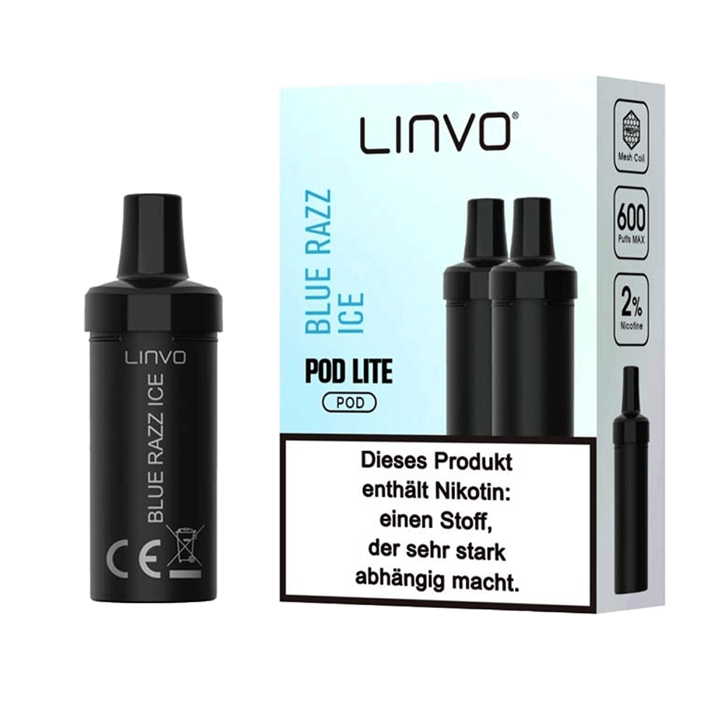 Linvo Pod Lite Pod (2er Set) - Blue Razz Ice (Blaubeere Himbeere Menthol) Einweg Pod-System - EAN 6974732008013 - von vape-dealer.de