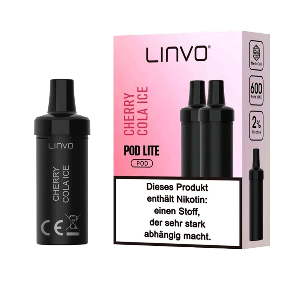 Linvo Pod Lite Pod (2er Set) - Cherry Cola Ice (Cherry Cola Menthol) Einweg Pod-System - EAN 6974732008150 - von vape-dealer.de