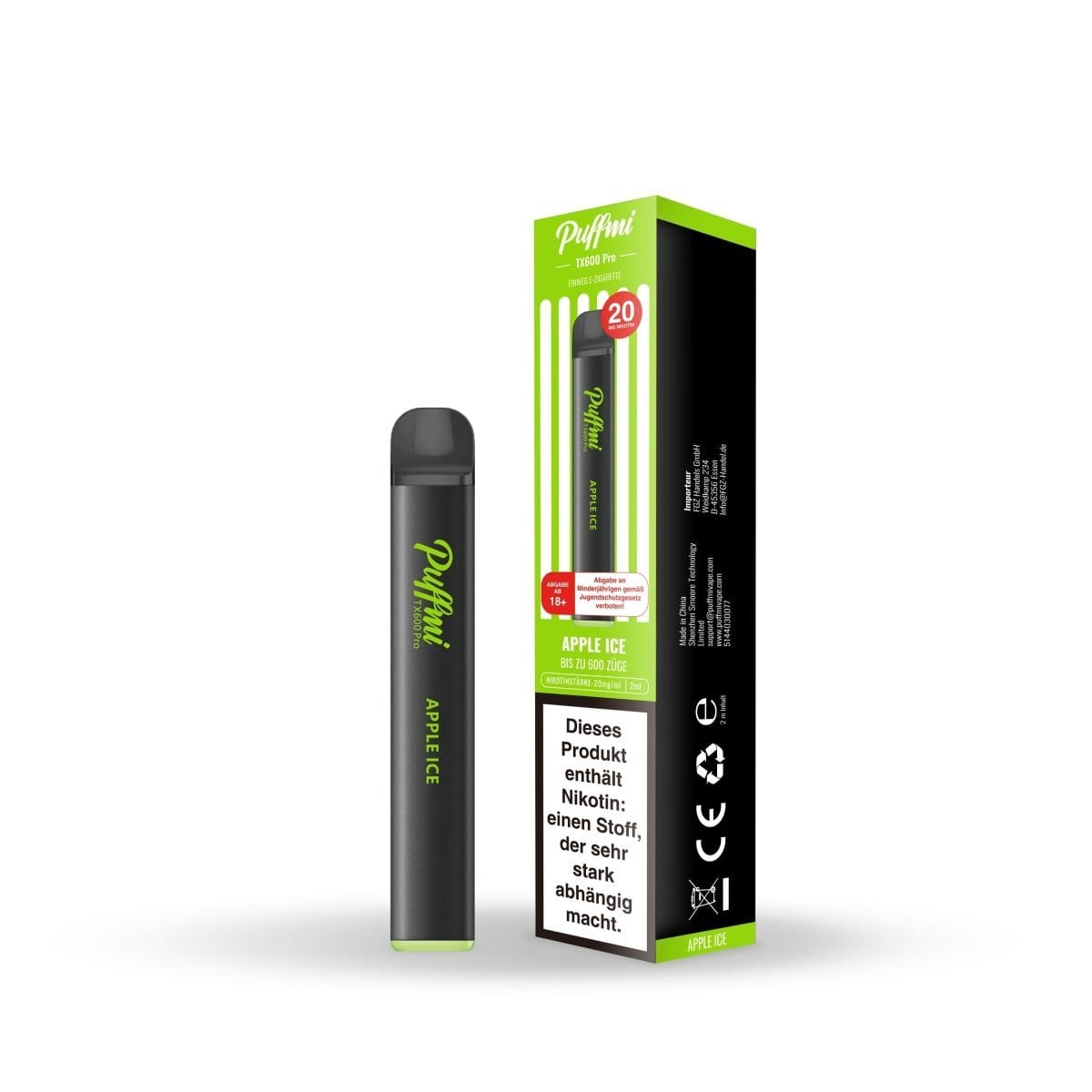 Vaporesso Puffmi TX600 Pro - Apple Ice (Apfel Menthol) Einweg - Vape - 6941829209899 - VAPE DEALER