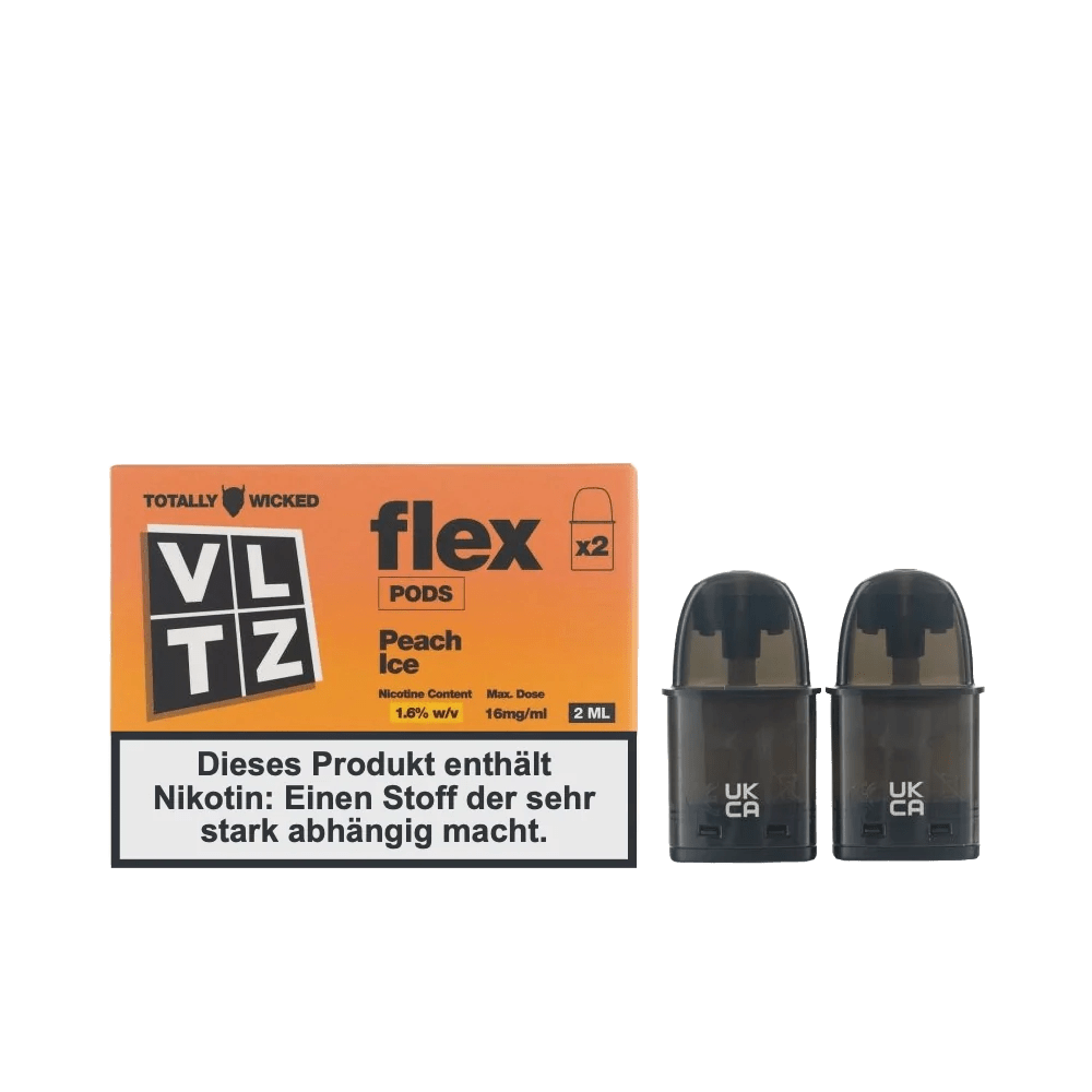 Totally Wicked VLTZ Flex Pod (2er Set) - Peach Ice (Pfirsich Menthol) Einweg Pod - System - 5056236012220 - VAPE DEALER