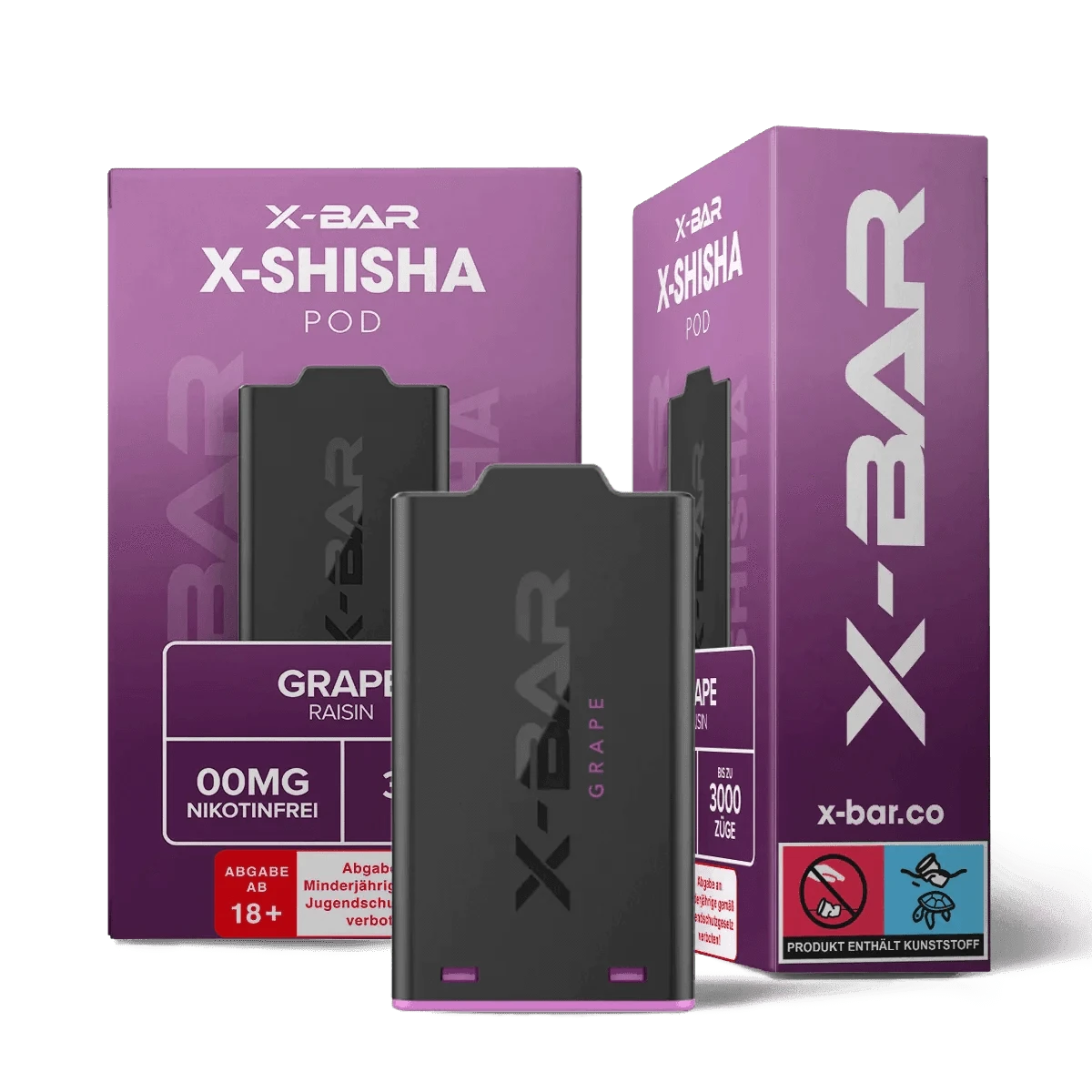 J Well X Bar Shisha Pod (1er Set) - Grape (Traube) E - Hookah Pods - 3663701033387 - VAPE DEALER